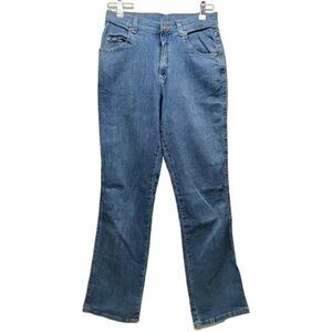 Lee Original Jeans Women's 8 Blue Medium Wash Straight Leg Stretch Denim GUC